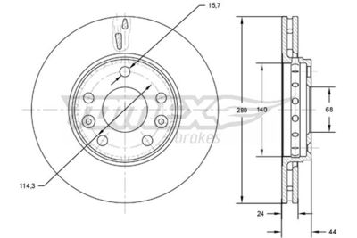Brake Disc TOMEX Brakes TX 72-61
