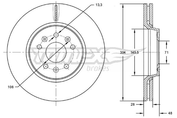 TOMEX Brakes TX 72-63 Brake Disc