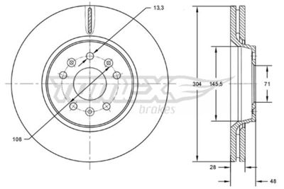 Brake Disc TOMEX Brakes TX 72-63