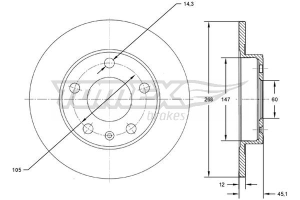 TOMEX Brakes TX 72-65 Brake Disc