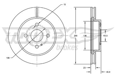 Brake Disc TOMEX Brakes TX 72-66