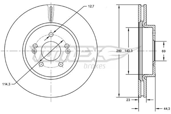 TOMEX Brakes TX 72-67 Brake Disc
