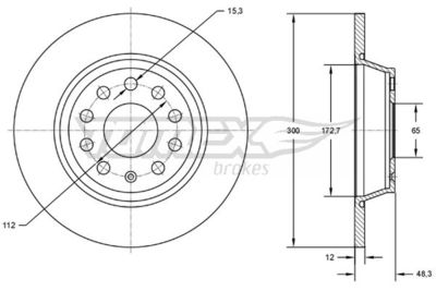 Brake Disc TOMEX Brakes TX 72-69