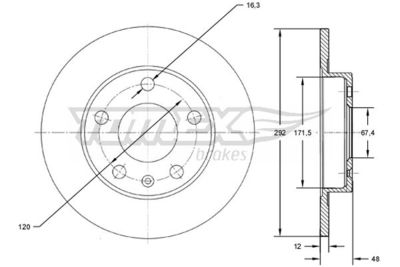 Brake Disc TOMEX Brakes TX 72-70