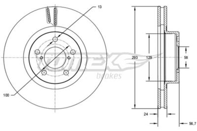 Brake Disc TOMEX Brakes TX 72-74