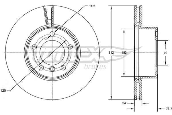 TOMEX Brakes TX 72-78 Brake Disc