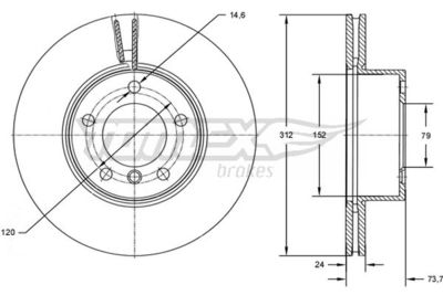 Brake Disc TOMEX Brakes TX 72-78