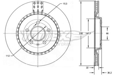 Brake Disc TOMEX Brakes TX 72-79