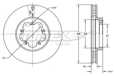 Brake Disc TOMEX Brakes TX 72-84