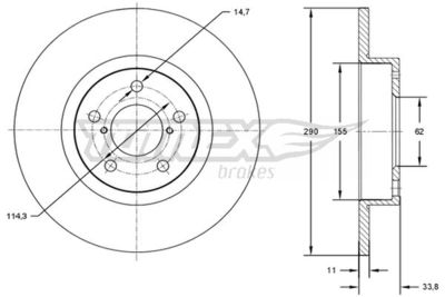 Brake Disc TOMEX Brakes TX 72-86