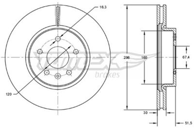 Brake Disc TOMEX Brakes TX 72-88