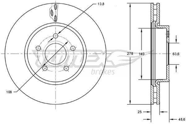 TOMEX Brakes TX 73-02 Brake Disc