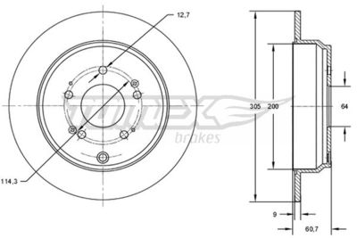 Brake Disc TOMEX Brakes TX 73-04