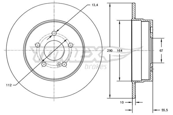 TOMEX Brakes TX 73-10 Brake Disc