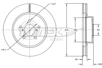Brake Disc TOMEX Brakes TX 73-12