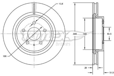 Brake Disc TOMEX Brakes TX 73-14