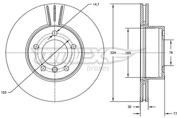 TOMEX Brakes TX 73-15 Brake Disc
