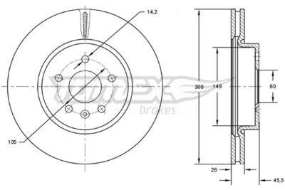 Brake Disc TOMEX Brakes TX 73-17