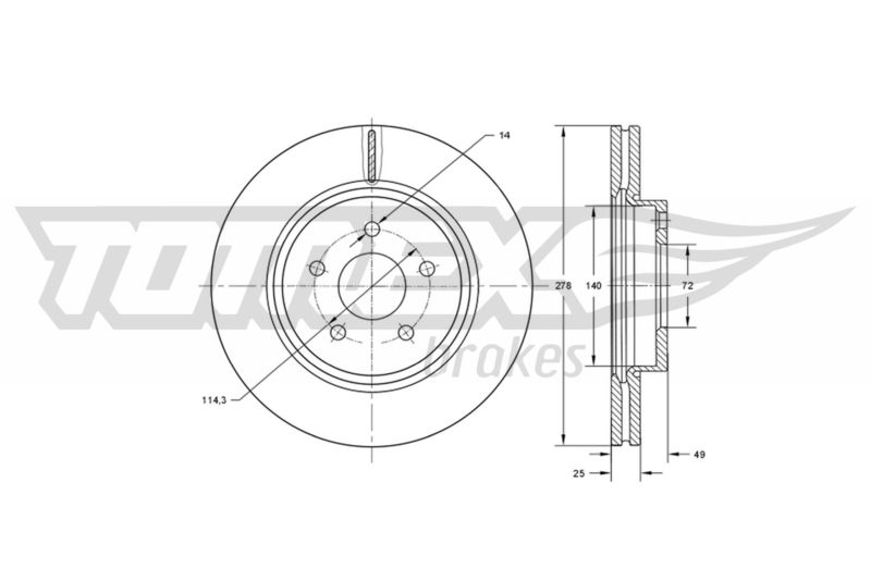 TOMEX Brakes TX 73-18 Brake Disc
