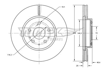 Brake Disc TOMEX Brakes TX 73-22