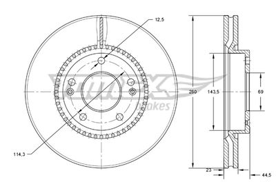 Brake Disc TOMEX Brakes TX 73-30