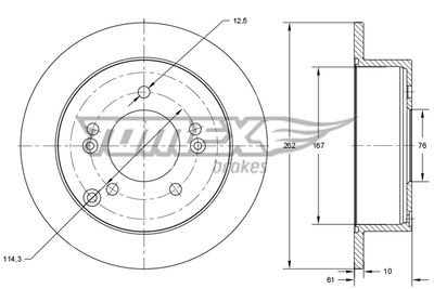 Brake Disc TOMEX Brakes TX 73-36