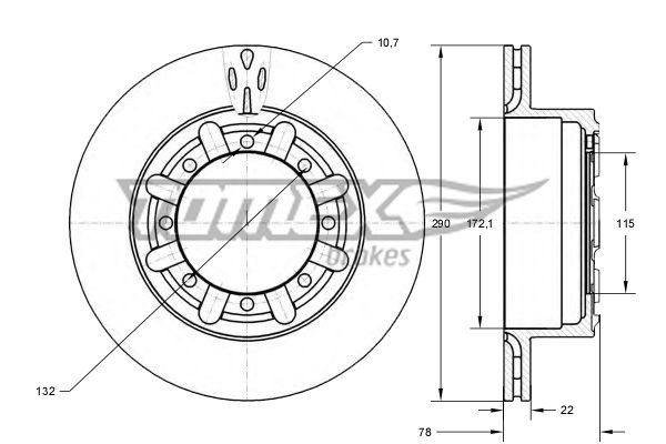 TOMEX Brakes TX 73-49 Brake Disc