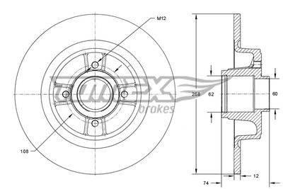 Brake Disc TOMEX Brakes TX 73-581