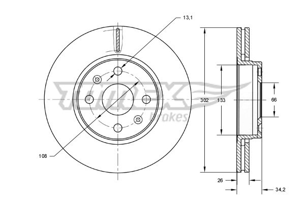 TOMEX Brakes TX 73-62 Brake Disc