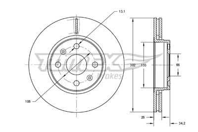 Brake Disc TOMEX Brakes TX 73-62