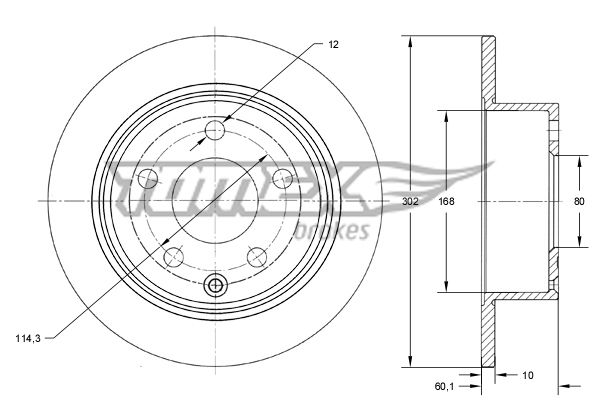TOMEX Brakes TX 73-66 Brake Disc