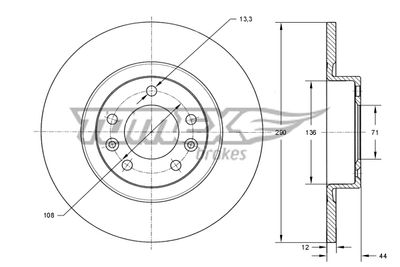 Brake Disc TOMEX Brakes TX 73-68