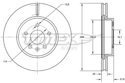 Brake Disc TOMEX Brakes TX 73-69