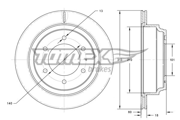 TOMEX Brakes TX 73-70 Brake Disc