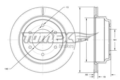 Brake Disc TOMEX Brakes TX 73-70