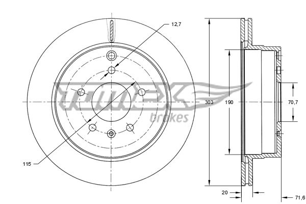 TOMEX Brakes TX 73-71 Brake Disc