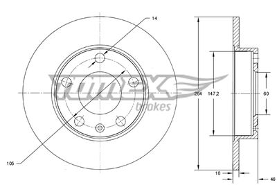 Brake Disc TOMEX Brakes TX 73-72