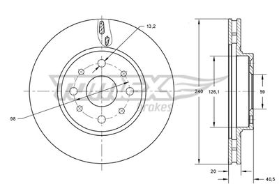 Brake Disc TOMEX Brakes TX 73-73