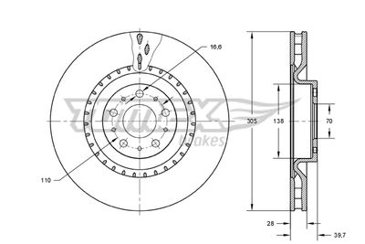 Brake Disc TOMEX Brakes TX 73-74