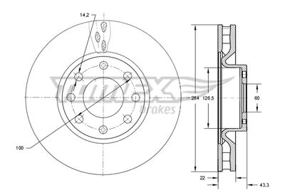 Brake Disc TOMEX Brakes TX 73-76
