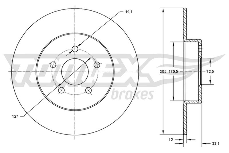 TOMEX Brakes TX 73-78 Brake Disc