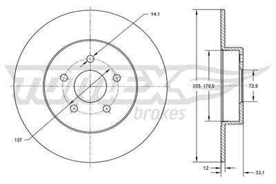 Brake Disc TOMEX Brakes TX 73-78