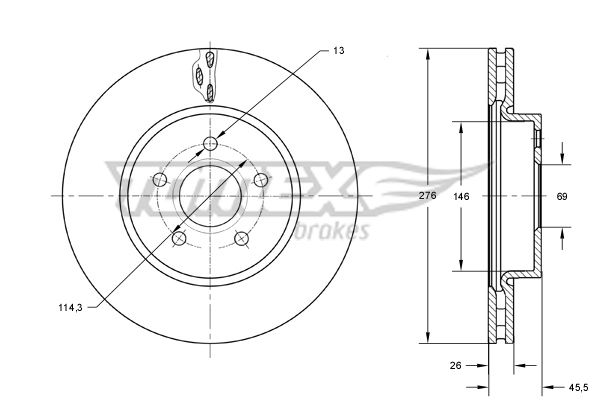 TOMEX Brakes TX 73-85 Brake Disc