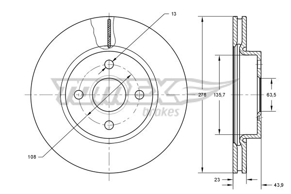 TOMEX Brakes TX 73-92 Brake Disc