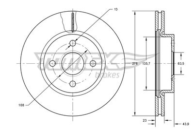 Brake Disc TOMEX Brakes TX 73-92