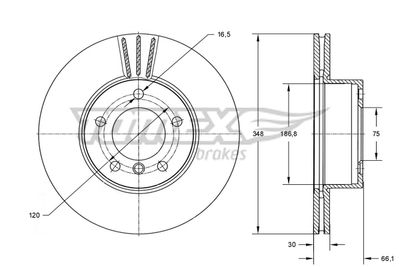 Brake Disc TOMEX Brakes TX 73-98