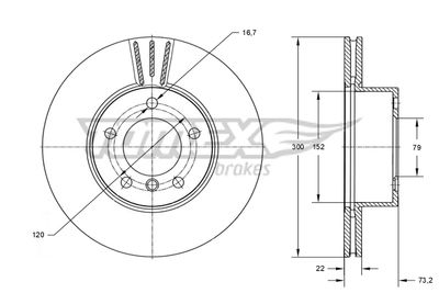 Brake Disc TOMEX Brakes TX 74-01