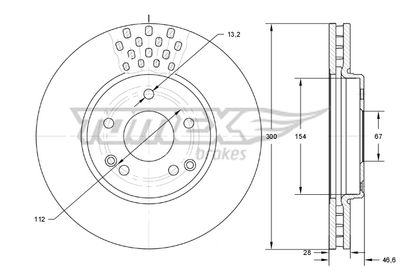 Brake Disc TOMEX Brakes TX 74-04