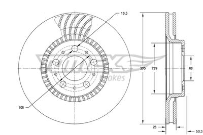 Brake Disc TOMEX Brakes TX 74-13
