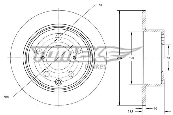 TOMEX Brakes TX 74-15 Brake Disc